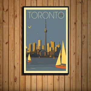 Open image in slideshow, Canvas Vintage Travel City Landscape Posters
